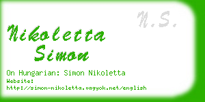 nikoletta simon business card